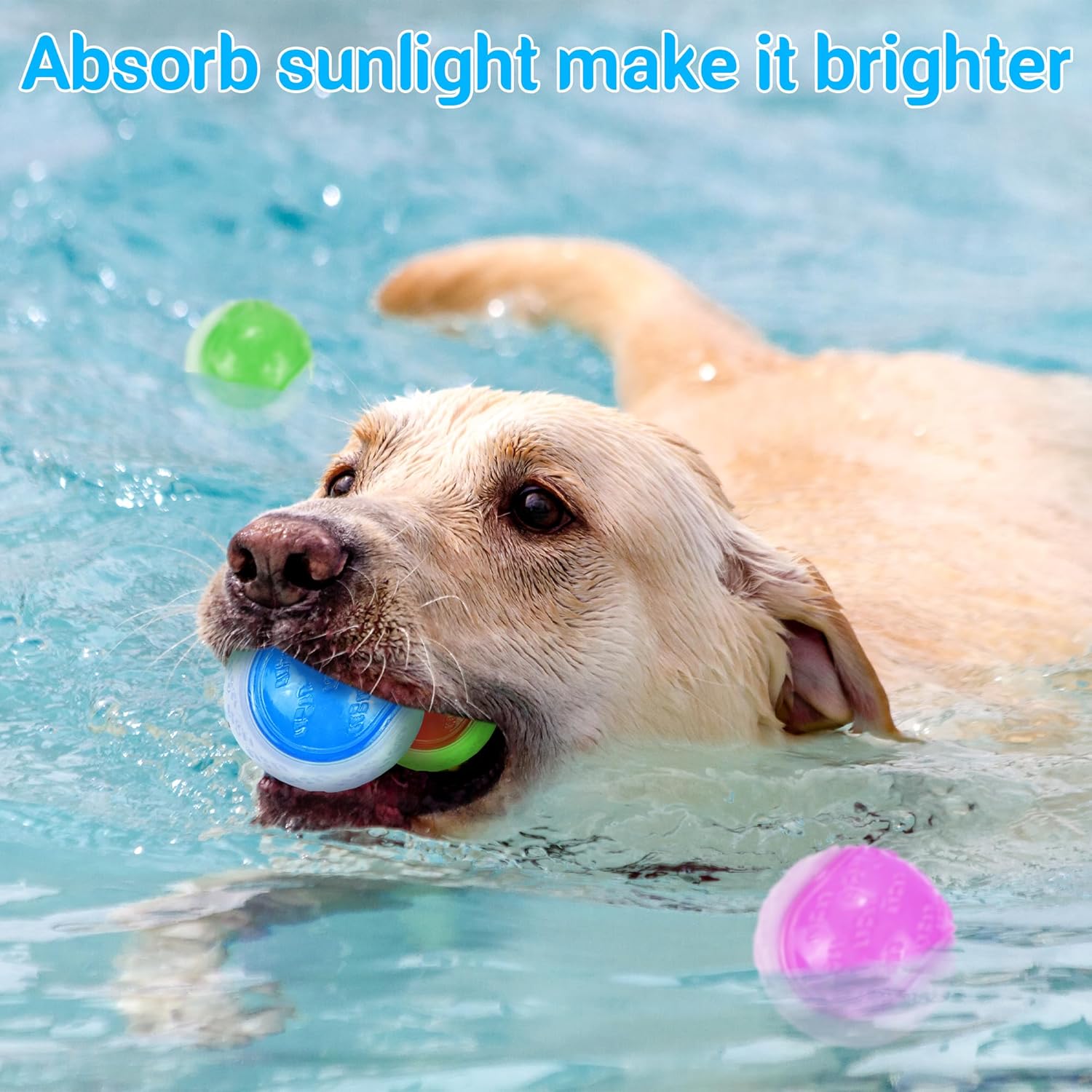 Glow Dog Ball, 2.5” Squeaky Dog Toy Ball, Dog Rubber Ball Toys for Small and Medium Dogs, Durable Dog Fetch Toys Puppy Chew Toys