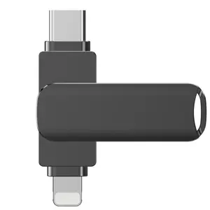 2 in 1 Flash Drive, USB 3.0 High Speed Flash Drive, Durable Metallic Thumb Drive with Type-C Port, Photo Stick for iPad/PC/MAC