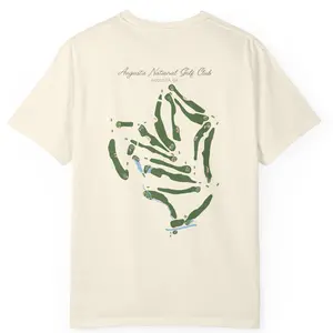 Augusta National Course Map Golf 2026 T-Shirt - Vintage Unisex Cotton Apparel, Breathable Fabric Sports Top, Masters Tournament T Shirt, Masters T Shirt, For Men For Women