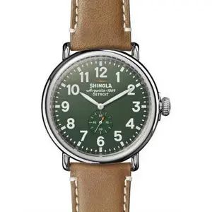 SHINOLA RUNWELL 47MM GREEN DIAL, BROWN LEATHER