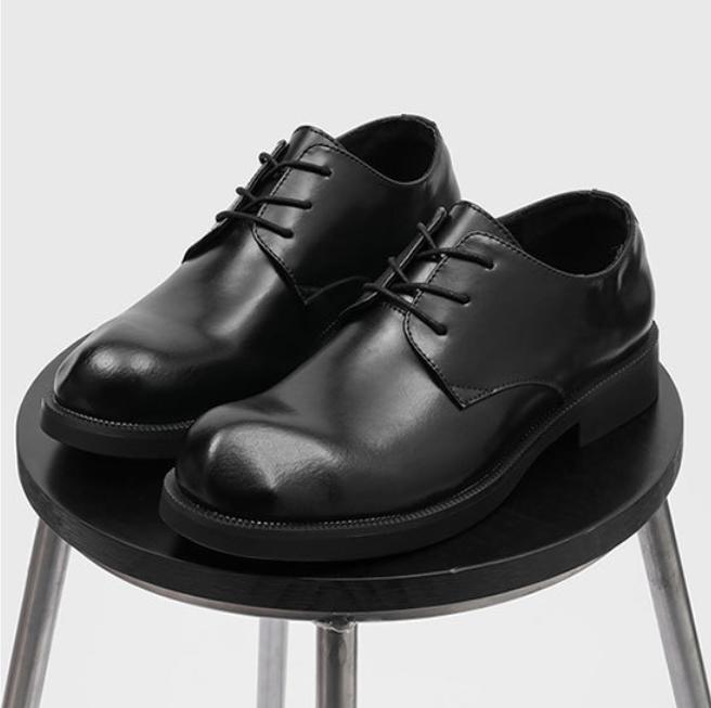 Men's Cleanfit Business Shoes Platform Black Simple Design Comfortable All-Season