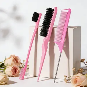 Hair Styling Tools Set,Hair Care Styling,Hair Styling Kit for Baby Hair, Ponytail, Braids, Barber Salon Hairdressing Accessories for Women & Girls, Hair Combs, Curly Hair Brush