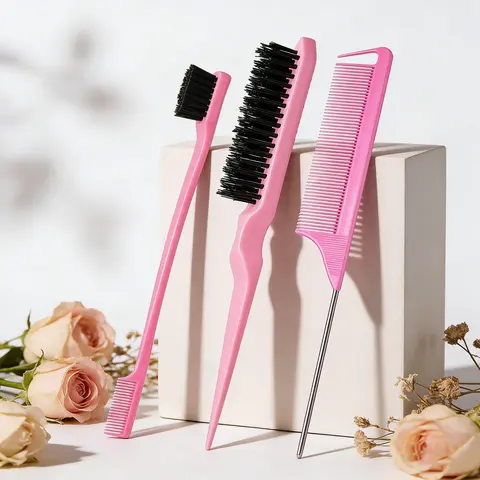 Hair Styling Tools Set,Hair Care Styling,Hair Styling Kit for Baby Hair, Ponytail, Braids, Barber Salon Hairdressing Accessories for Women & Girls, Hairdresser Accessories, Hair Combs, Curly Hair Brush, Salon Supplies