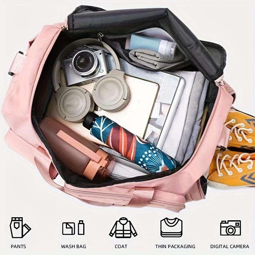 Spacious Portable Duffel Bag for Women, Large Capacity Travel Tote with Multiple Pockets, Durable Gym and Beach Carryall Featuring Water-Resistant Fabric, Perfect for Daily Commute and Weekend Trips