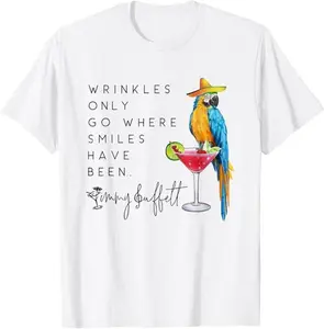 Wrinkles Only Go Where Smiles Have Been Cute Parrot Mexican T-Shirt