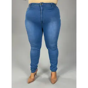 LEG-32 {Watch And Learn} Medium Blue Denim Skinny Jeans EXTENDED PLUS 3X 4X