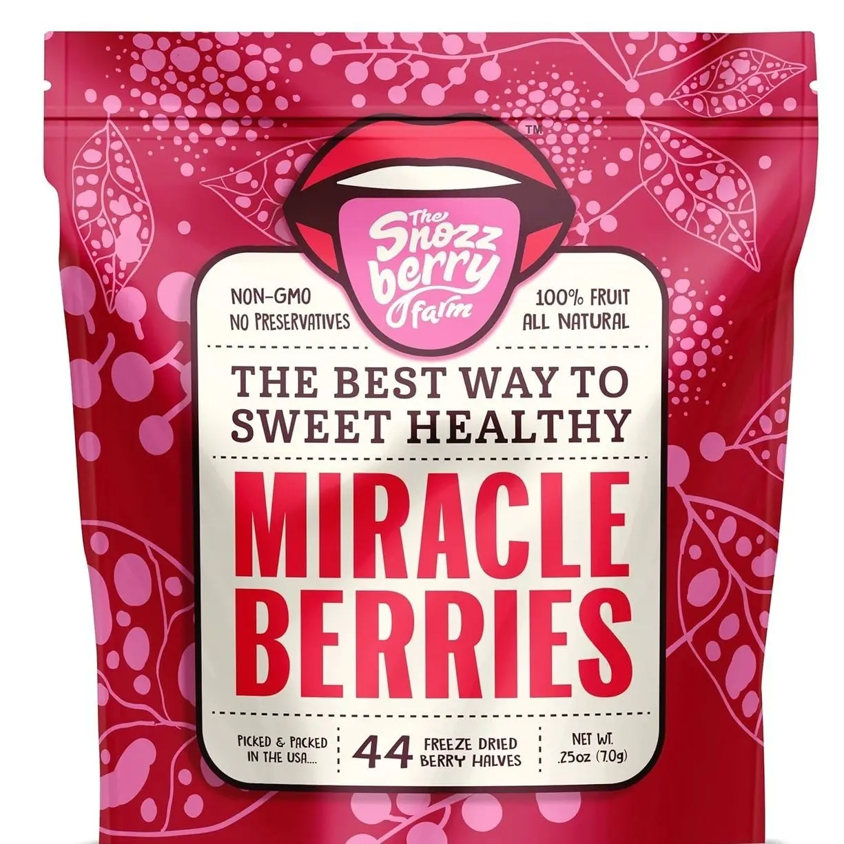 Miracle Berries by Snozzberry Farm | 44 berry halves | Freeze-dried, Grown in the USA | Turn Sour Sweet | Best Value In The Marketplace