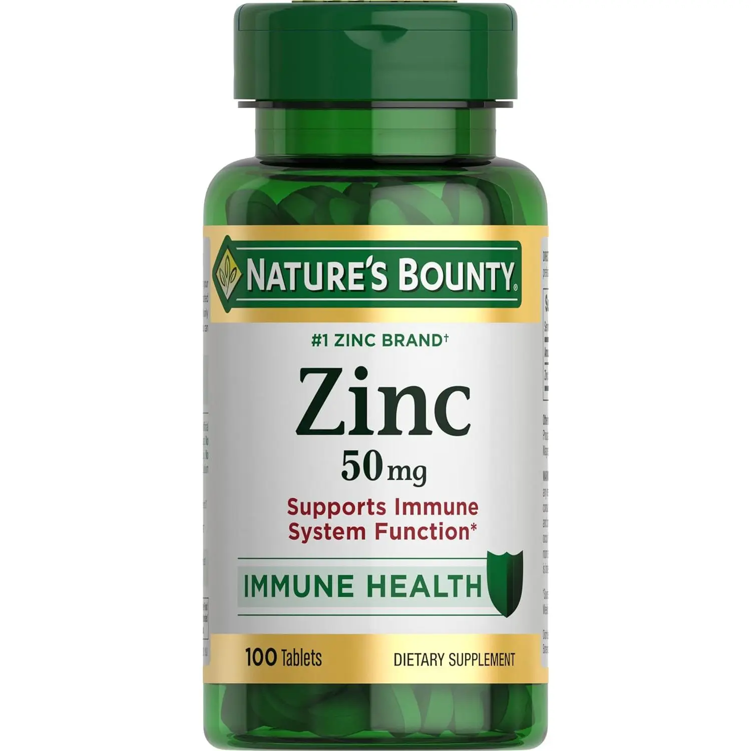 Nature’s Bounty Zinc 50mg | Immune System, Skin, & Antioxidant Health Support | Contributes to DNA Formation | Vegetarian, Non-GMO, Gluten Free | 100 Caplets, 1 Serving Per Day for Daily Health