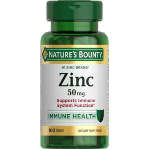 Nature’s Bounty Zinc 50mg | Immune System, Skin, & Antioxidant Health Support | Contributes to DNA Formation | Vegetarian, Non-GMO, Gluten Free | 100 Caplets, 1 Serving Per Day for Daily Health