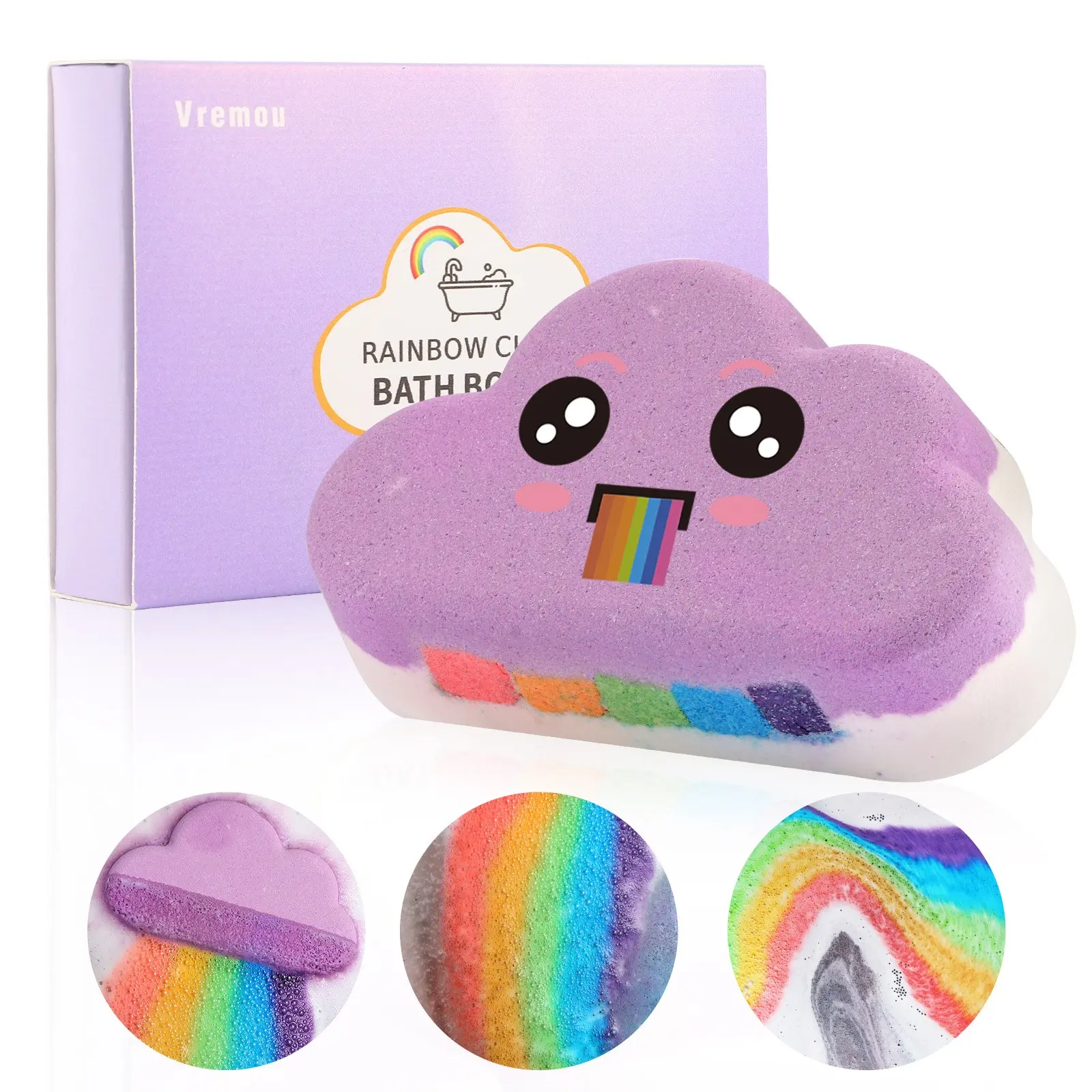 Cloud Bath Salt Bomb Bubble Ball, 4 Fragrances, Handmade Organic Ingredients, Moisturizing Bubble Bath, Women Home Spa Relax Gift, Body Care Products