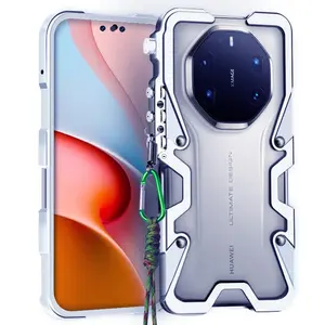 For Huawei Mate Series Phone Case, Armor Anti-Drop, Wrist Strap, Military Grade Protection, Full Coverage, Non-Slip Edges, Compatible with Mate 30/40/50/60rs/70pro/80promax With arm lanyard
