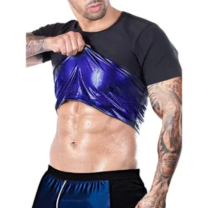 Men's Sweat Sauna T-Shirts, Athletic Short Sleeve Tee, Weight Lose Workout Slimming Body Shaper, Fitness Waist Trainer, Men's Shapewear, Gym Wear, Gym Workout Tops, Workout Clothes, Gym Outfits