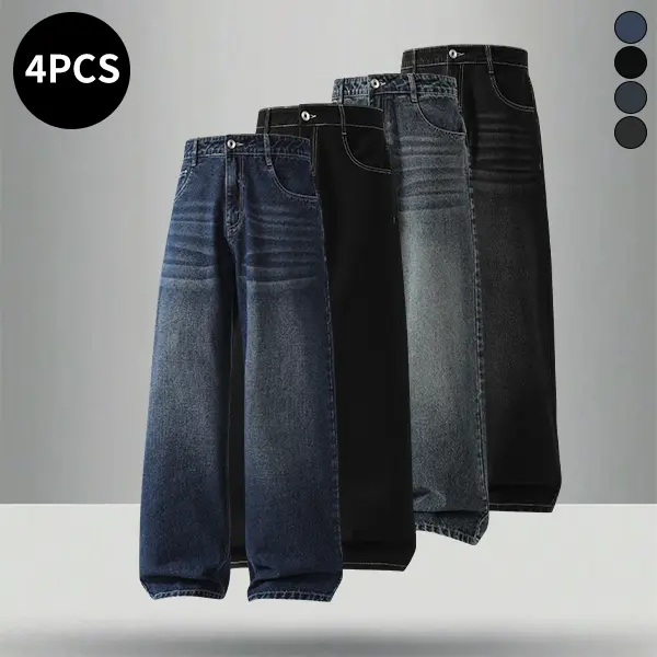 Dark Blue + Black + Vintage Blue + Black Gray