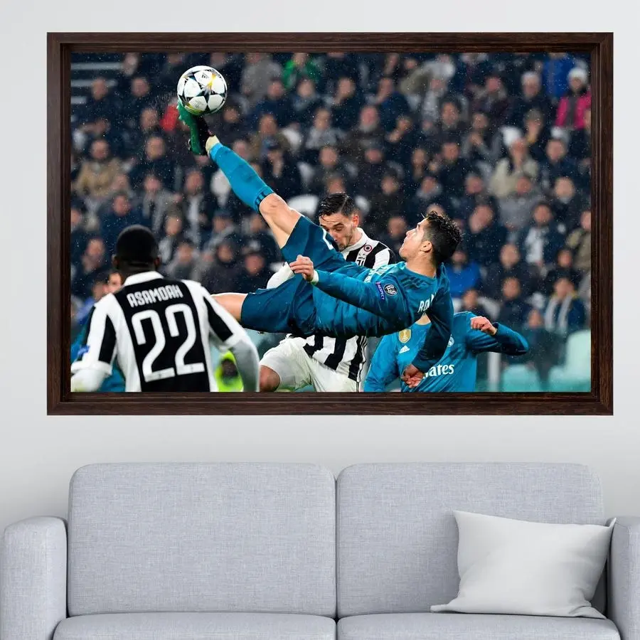 Cristiano Ronaldo Canvas Wall Art, Ronaldo Poster, Football Poster, bicycle kick, Canvas Home Decor, Overhead Kick Cristiano Ronaldo