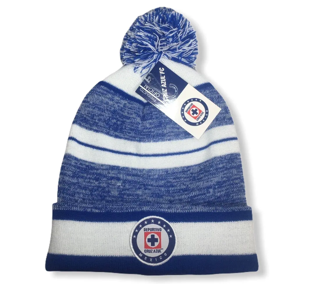 Cruz Azul 2024 Knit Winter Pom Beanie Hat - Blue / White