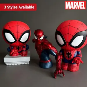 Marvel Officially Licensed Spider-Man Piggy Bank, Chibi & Realistic Design, Ideal Gift for Marvel Fans, Creative Savings, Superhero Themed Savings Solution