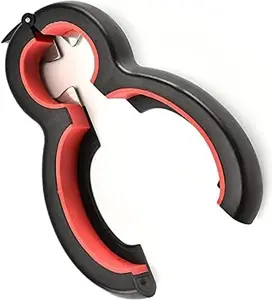 Can Opener for Seniors with Arthritis Helping Hand Jar Opener for Weak Hands Easy Opener with Silicone Jar Opener Gripper Adjustable Multiple Opener 6 in 1 Bottle Opener Jar Lid Jar Opener Kitchen Utensils Blade Stainless Steel