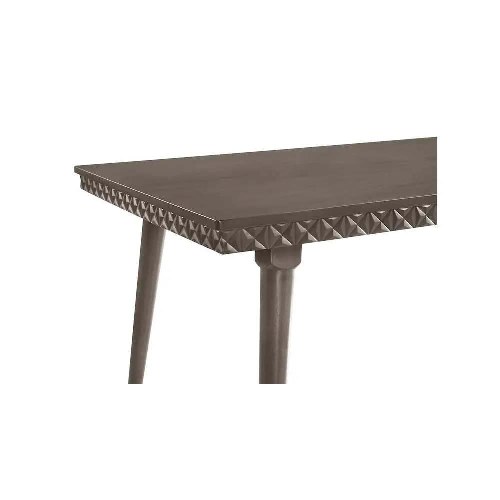 Onslow 59-inch Rectangular Transitional Dining Table - Dark Brown Engineered Wood with Textural Contrast Embossed MDF Top, Indoor Furniture Table