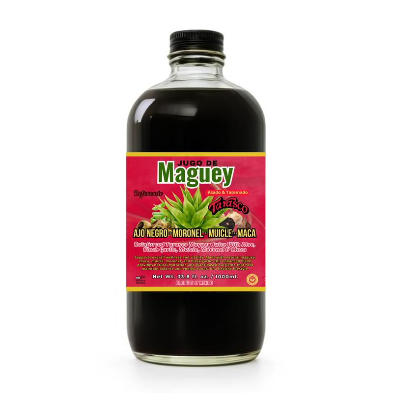 Viral Jugo De Maguey  + Muicle + Maca + Black Garlic - Antioxidant Healthcare Dietary Vitamin Edible Supplement 100% Natural & Artesanal 32 Fl. Oz.