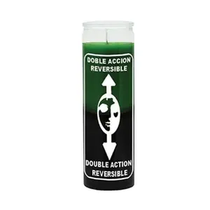 Reversible 7 Day Candle Green/Black (Veladora Reversible Verde/Negro)