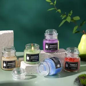 Candle Christmas Food Flower Scented, Lavender/Rose/Yellow berries/Apple/Wild Bluebell Classic 3oz Mini Jar Single Wick Candle, Perfect for Holiday Gifting and Celebration Decor