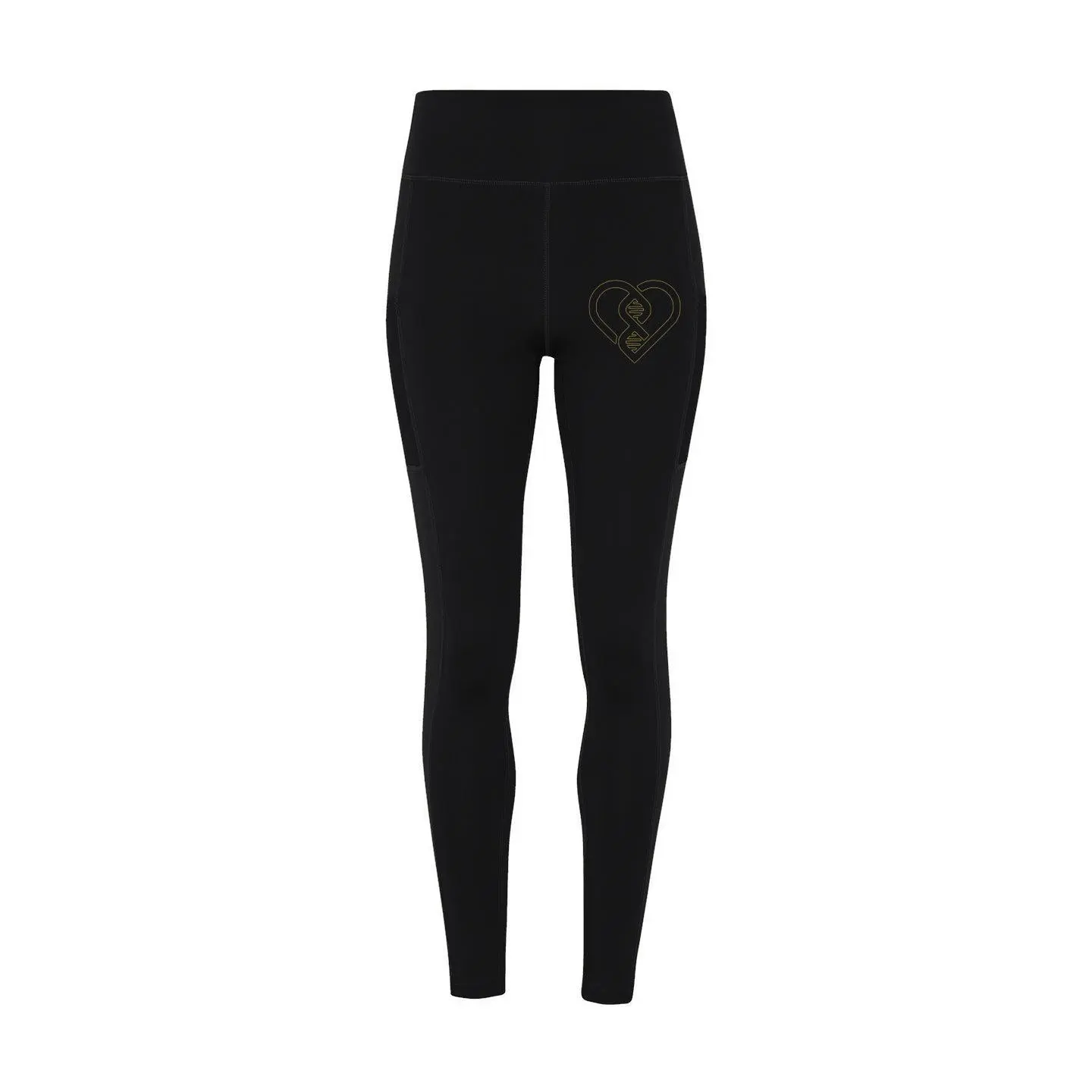 Women's Compression Heart of Gold Leggings, Soft Fabric with Breathable Mesh