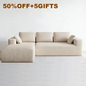Couch Sectional U-Shape Cloud L-Shaped Convertible Sofa with Multiple Modules Space Saving Loveseat Living Room Sofa