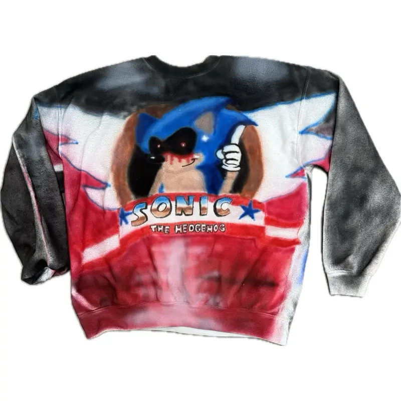 Sonic exe airbrush 1/1  creepypasta Menswear