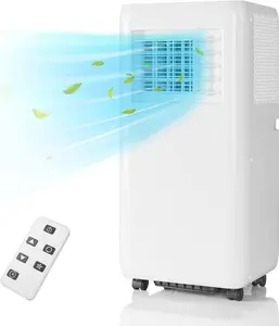 Portable Air Conditioners 10000BTU with Remote Control, Cools up to 400 Sq.ft, 3-in-1 Mini Standing AC Unit Cooling, Dehumidification, Fan, with Digital Display, Fast Cooling, Indoor Use, White Aircon