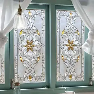 New Static Adhesive Colorful Glass Film, Anti-Spy and Privacy Protection, Decorative Window Film for Home Kitchen Bathroom Living Room, Window Decorations Supplies