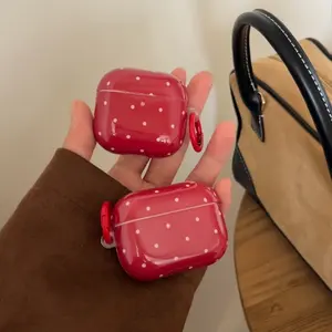 Deep Polka Dot Ring Earphone Case for Apple AirPods Pro 3/2/4/3/2, Fashionable Women's Earphone Case, Simple Earphone Case