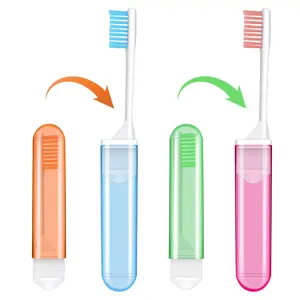 Portable Toothbrush Set, 5 Counts/set Soft Bristle Toothbrushes with Drain Hole, Multifunctional Oral Care Tool for Home & Travel, Oral Hygiene Essentials, Teeth Cleaning Tool, Toothbrush Kit