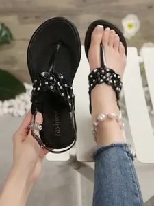 Women's Summer Sandals, Flat Beach Slippers, Flat Heel, Comfortable Casual Shoes, Ideal for Daily Wear and Outdoor Activities