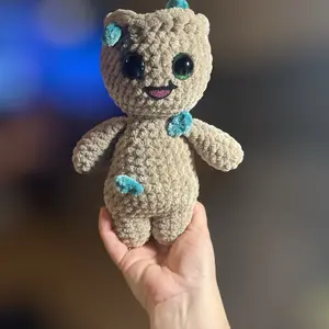 Handmade Crochet Groot Plush Toy 8 Inches Soft Yarn Collectible One Of A Kind Adorable Character From Movie Franchise