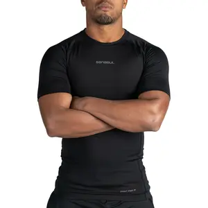 Model Zero Short Sleeve Rash Guard - Black, Designed for Active Wear, Versatile for Various Activities