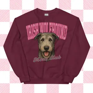 Irish Wolfhound Sweatshirt - Unisex Apparel Relaxed Fit Printed In The USA Clothing Womenswear Casual Comfort Cotton Top Athletic Boho Chic
