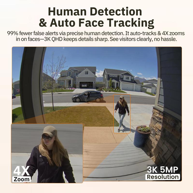 Girafit 5MP 3K Window Camera,2.4GHz & 5GHz Wi-Fi Indoor Security Camera with Thermometer and Hygrometer ChroMax Al Color Night Vision,Person & Motion Detection,24/7 Record