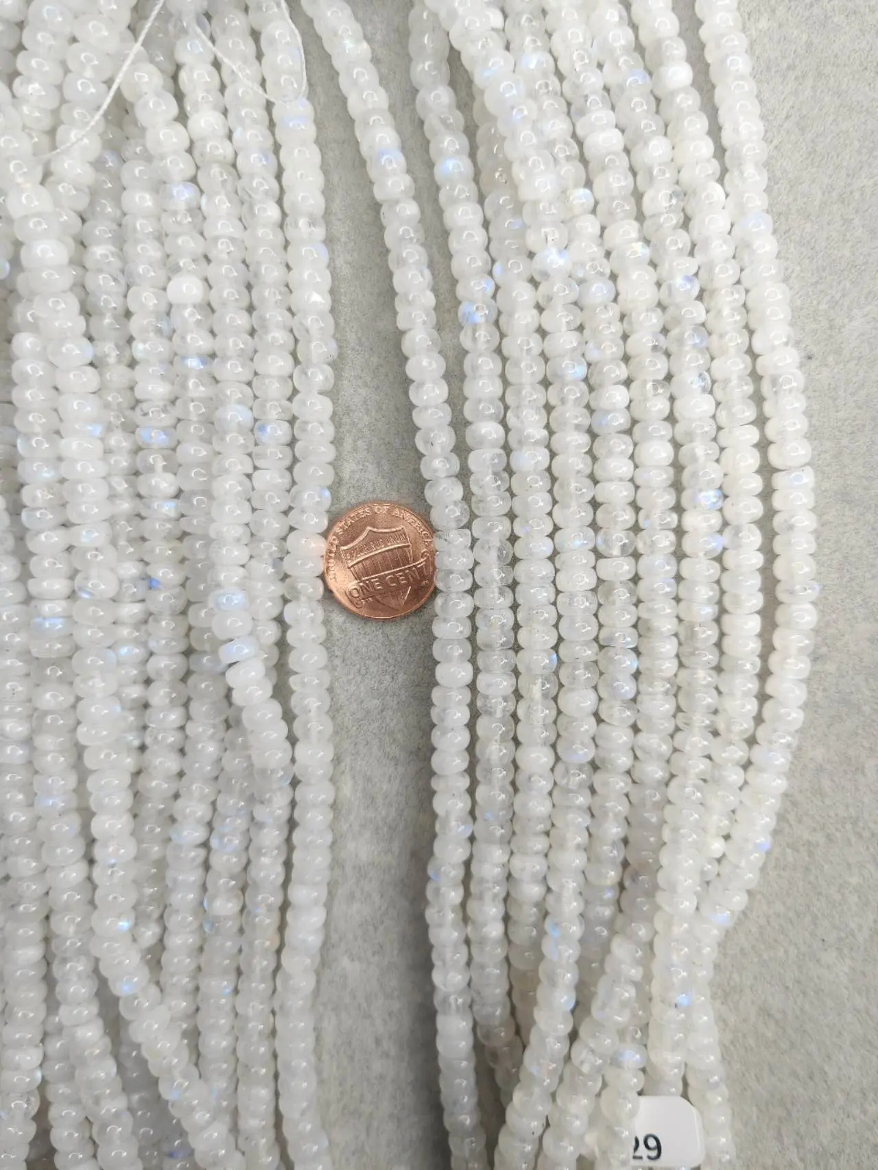 moonstone rainbow flashing AAA grade 4mmx6mm 16"strand