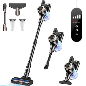 Trucozie T350 Cordless Vacuum Cleaner 8-in-1 Lightweight Design with 3 Attachments & Remote Control Up to 45-minute Runtime KPA Powerful Suction Ideal for Carpets, Tiles, Pet Hair, Hardwood Floors, etc.