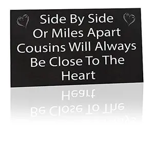 Jenny Gems Gift for Cousins, Side By Side or Miles Apart Cousins Will Always Be Close To the Heart Wooden Sign, American Made
