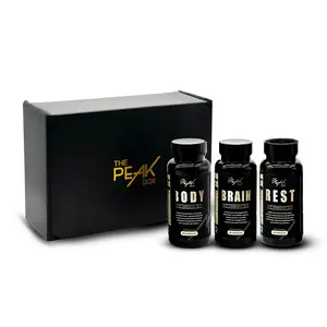 The Peak Box - Brain, Body & Rest - Peak Performance Pack – Multivitamin for Immunity Boost and Physical Well-being - Brain & Cognitive Boost for Focus and Creativity - Sleep Aid for Optimum Rest and Recover - 60 Capsules - Manufactured in the US