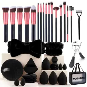 38 Pcs Pink Makeup Brushes Set Professional Makeup Kit with Case Facial Accessories Foundation Eye & Face Brushes Tools