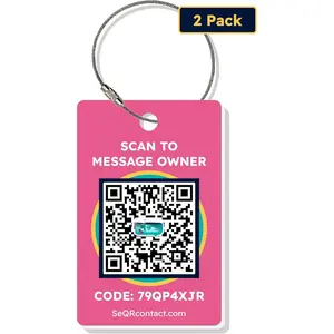 Luggage Tags |  QR Code Luggage Tag Keeps Personal info Private | Customizable Travel Suitcase Tags for Women Men | Use with GPS Bag Locator , Air Tag for Android or iOS ()