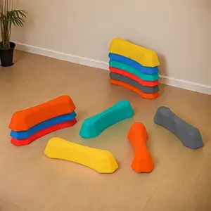 6pcs/Set of Colorful Single-Plank Bridge, Colorful Balance Beam Set, Non-Slip Balance Block, Indoor And Outdoor Obstacle Course, Fitness Equipment, Indoor And Outdoor Fitness Equipment to Promote Balance Coordination And Strength