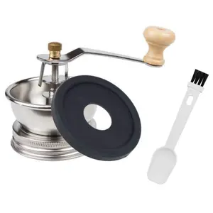 Stainless Steel Coffee Grinder Lid Attachment for Regular Mouth Mason Jars - Manual Crank Burr Grinder for Fresh Coffee, Ideal for Camping, Home Barista, Rust Proof Ceramic Mechanism (NO Included Mason Jars)