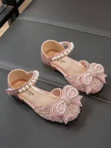 Girls' Baby Flat Shoes with Crystal Embellishments, Sparkling Bow Decorated Princess Shoes, Kids Shoes, Perfect for Spring and Autumn Wear
