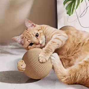Super Large Jute Ball, Durable Cat Scratch Toy, Self-Entertainment Chew Stick, Perfect Pet Gift, Unvulcanized Rubber Material