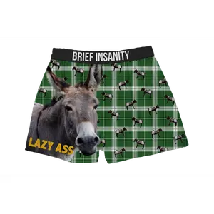 "Lazy Ass" Donkey Print Breathable Boxer Shorts Underwear S-XXL