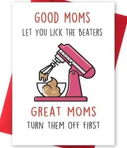Mother Day Gift Funny Mother’s Day Card for Wife, First Birthday Card for Mom, Unique Mothers Day Cards Gifts for Women, Cute Mother Birthday Card from Daughter Son