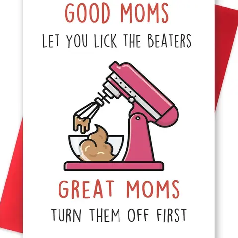 Funny Mother’s Day Card for Wife, First Birthday Card for Mom, Unique Mothers Day Cards Gifts for Women, Cute Mother Birthday Card from Daughter Son